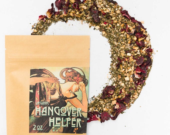 Hangover Helper - Organic Herbal Tea for Rehydration, Liver Detox & Nausea Relief