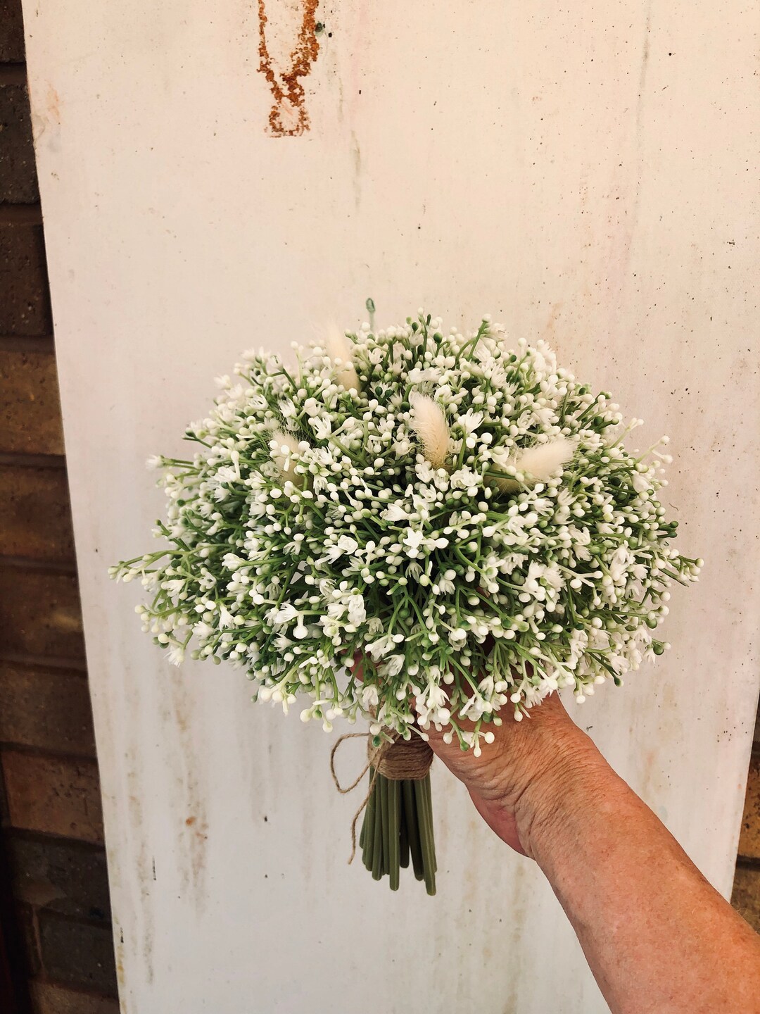 Gypsophila and Bunny Tail Bouquet Etsy Australia
