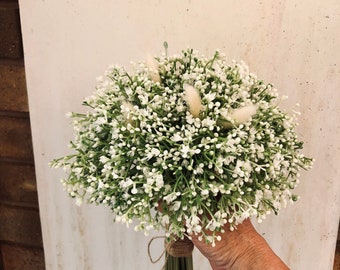 Gypsophila and bunny tail bouquet