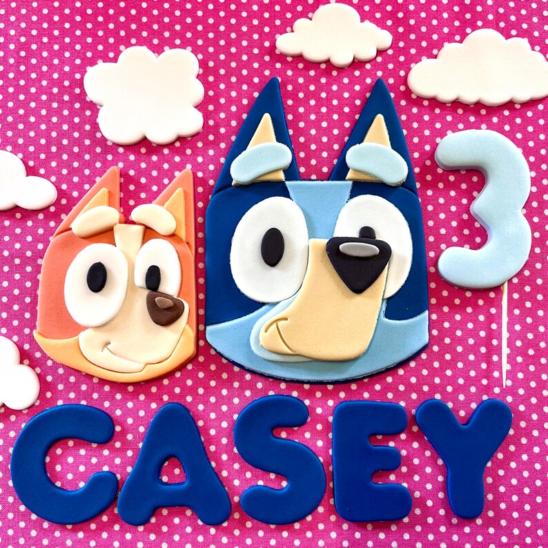 Edible Bluey and Bingo inspired Handmade With Name and Age Etsy