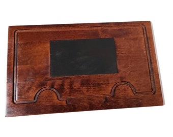 Vintage Baribocraft Maple and Slate Cheeseboard/Charcuterie Board