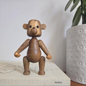 Vintage 1958 Mid Century Teak Schooline/Zoo-Line Bear, Kay Bojesen Inspired, Wooden Animal