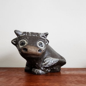 Upsala Ekeby Esther Wallin Bull Figurine, UE Sweden, Scanadinavian Ceramics