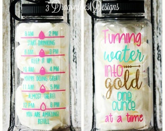 Turning Water into Gold One Ounce At A Time, Breastfeeding Water Bottle, Water Intake Tracker, Inspirational Water Bottle, Baby Gift, Shower