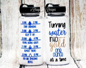Turning Water into Gold One Ounce At A Time, Breastfeeding Water Bottle, Water Intake Tracker, Inspirational Water Bottle, Baby Gift, Shower