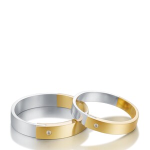 Scattered Diamond Wedding Band, 18k Solid Gold Minimalist Eternity Ring, Classic Band with Bezel Real Diamond, Handmade Unique Ring