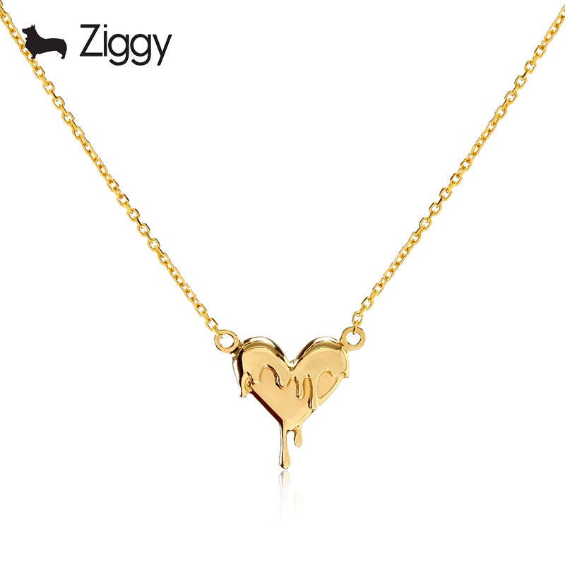 Women's Gold Melting Heart Necklace 