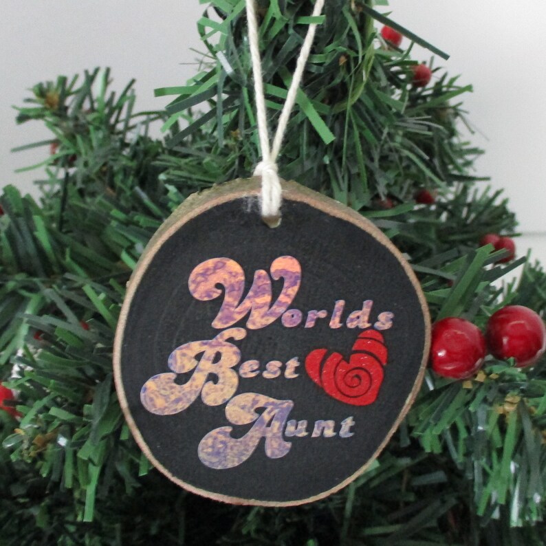WORLDS BEST AUNT Wooden Christmas Ornament Gift for Aunt Etsy