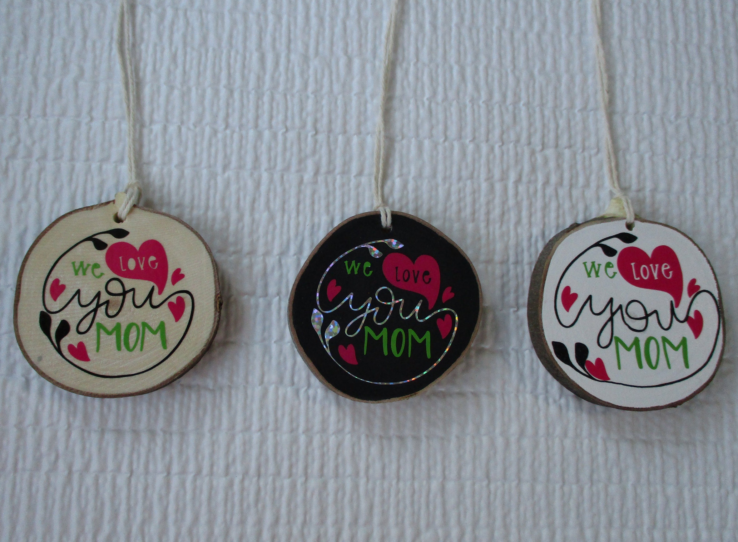 LOVE YOU MOM/Christmas ornament gift for mom rustic wood | Etsy