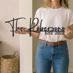 Personalized Family Name Sign | Custom Metal Last Name Wall Decor | Wedding & Housewarming Gift