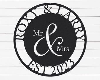 Personalized Mr and Mrs Sign | Wedding Sign | Wedding Decor | Wedding Gift | Anniversary Gift | Wall Decor | Metal Sign | Rustic Wedding