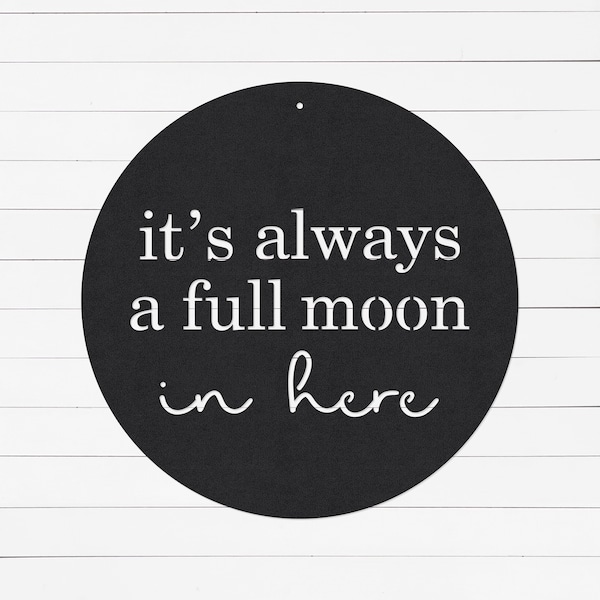Full Moon Bathroom Sign | Funny Powder Room Decor
