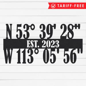 Latitude and Longitude Sign | GPS Coordinates Sign | Realtor Closing Gift | Housewarming Gift | New Home Gift | Metal Sign | Wall Art