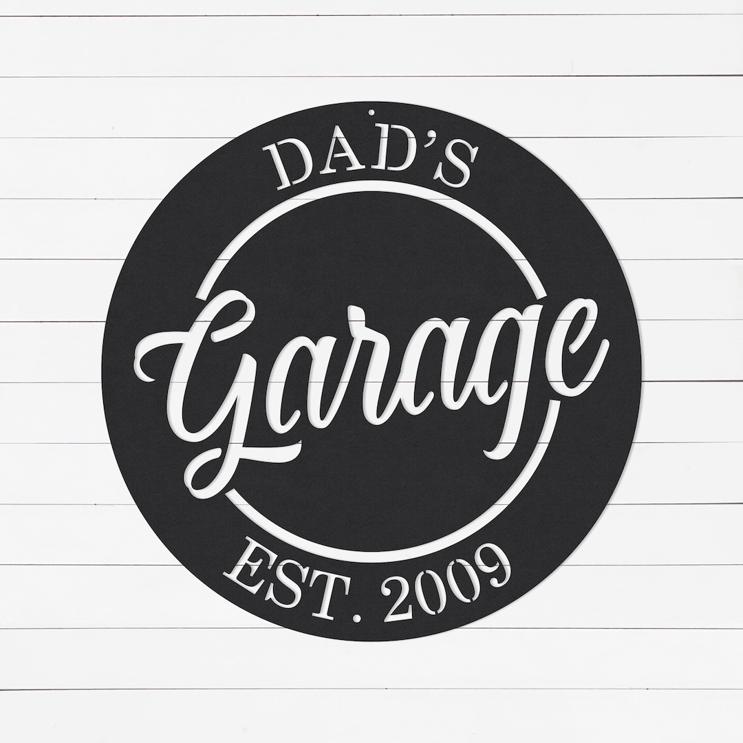 Custom Dad's Garage Sign Personalized Garage Sign Metal Garage Sign
