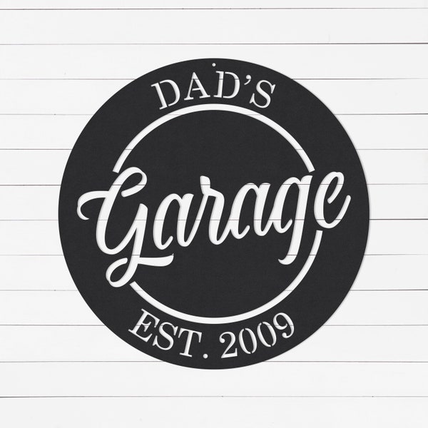 Plaque de garage personnalisée | Cadeau pour les amateurs de voitures | Cadeau unique pour la fête des pères | Cadeau d'anniversaire pour papa | Signe de l'homme des cavernes | Cadeaux pour papa | Plaque en métal