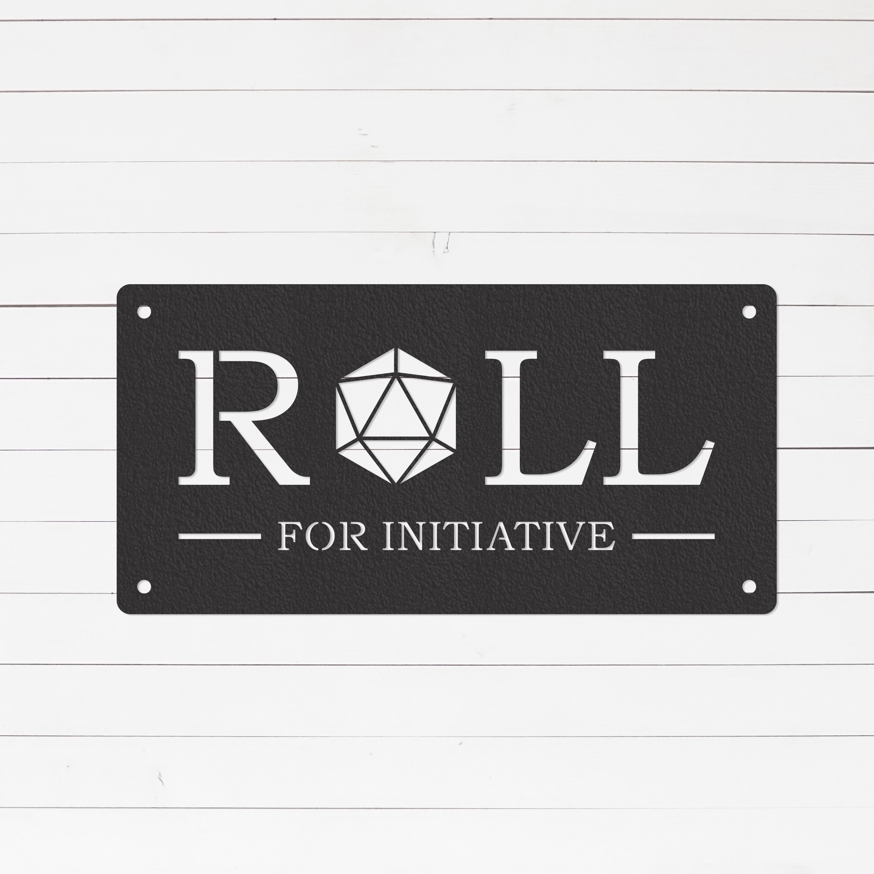 Roll For Initiative Sign | D20 Decor | D20 Home Decor | D20 Gifts | D20 Art | Metal Sign