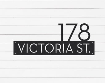 Custom Metal Address Sign | Address Plaques & Plates | Modern House Numbers | Street Number Sign | Front Door Numbers | Outdoor Metal Sign