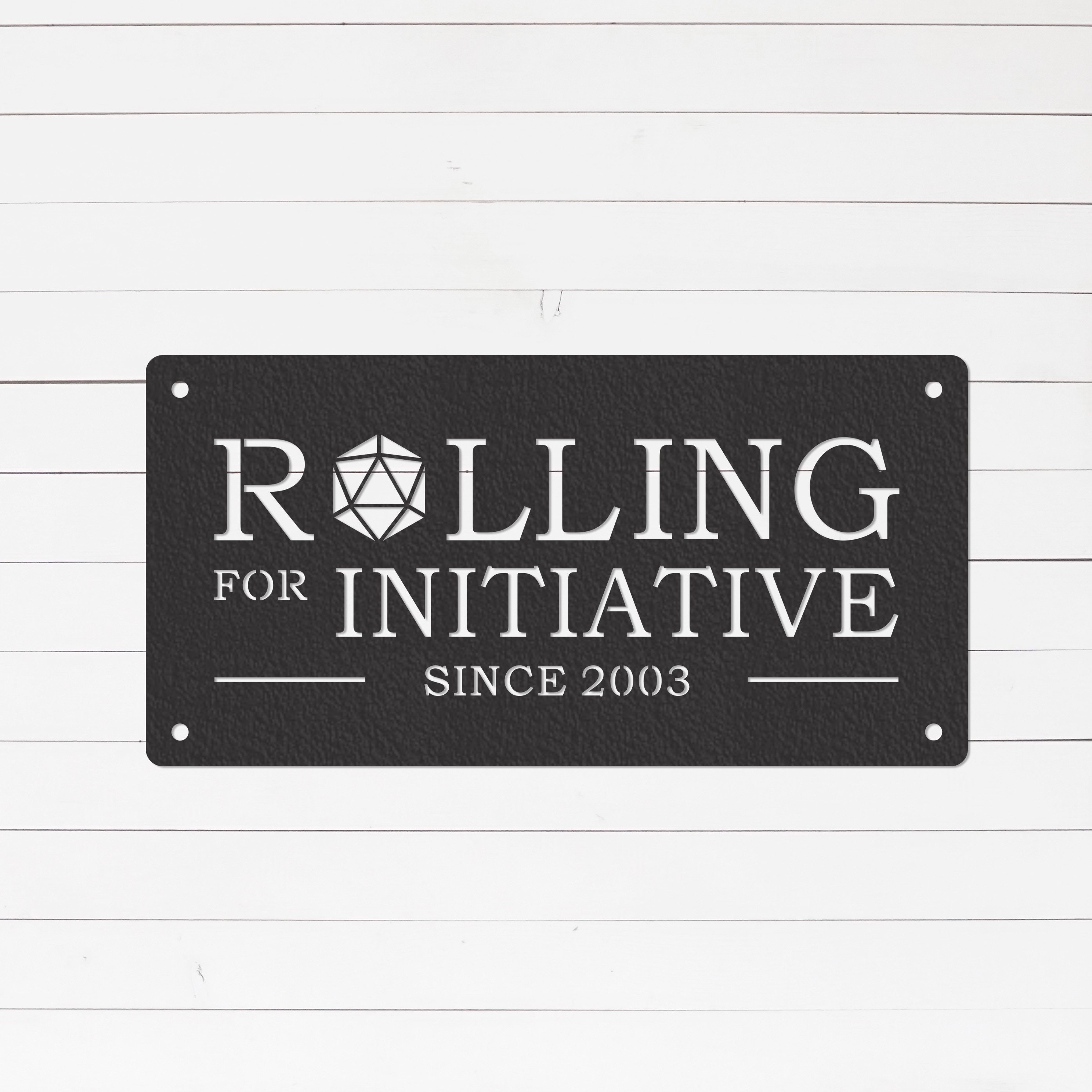 Personalized Roll For Initiative Sign | D20 Decor | D20 Home Decor | D20 Gifts | D20 Art | Metal Sign
