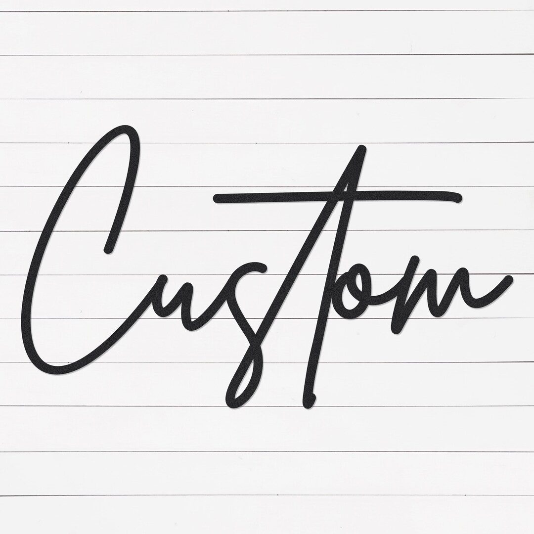 Custom Metal Word Sign | Personalized Script Wall Decor - Etsy