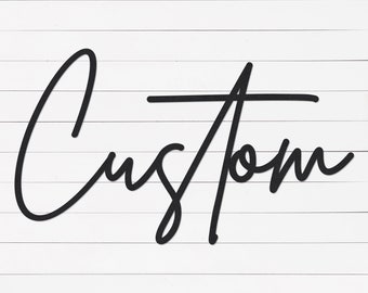 Custom Metal Word Sign | Personalized Script Wall Decor