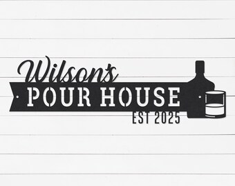 Personalized Metal Bar Sign: Custom Home Bar Decor, Man Cave Gift