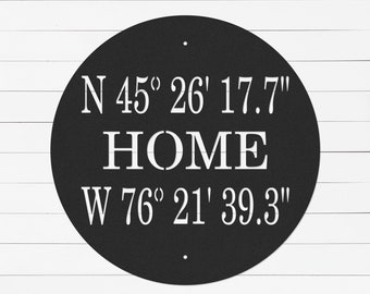 Latitude and Longitude Sign | GPS Coordinates Sign | Realtor Closing Gift | Housewarming Gift | New Home Gift | Metal Sign | Wall Art