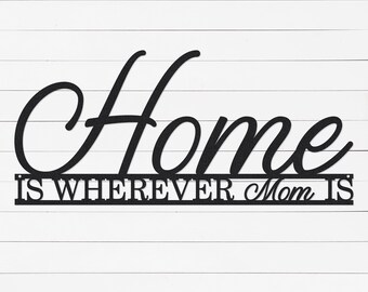 Home Is Wherever Mom Is Metal Sign | Mother's Day Gift