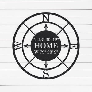Personalized Latitude Longitude Sign: Custom GPS Coordinates Metal Wall Art