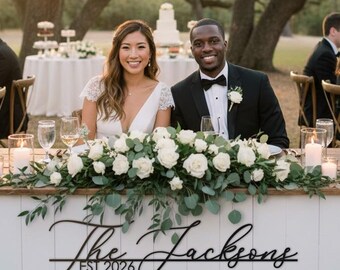 Personalized Last Name Established Wedding Sign | Metal Wall Art