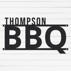 Personalized BBQ Sign: Custom Outdoor Kitchen Decor Metal Wall Art
