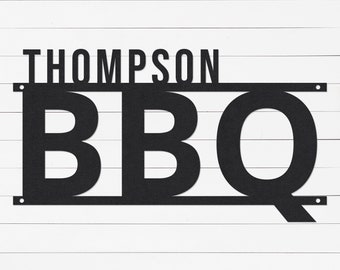 Personalized BBQ Sign: Custom Outdoor Kitchen Decor Metal Wall Art