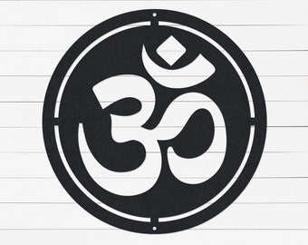 Ohm Symbol Metal Wall Art | Yoga Studio Decor, Namaste Sign