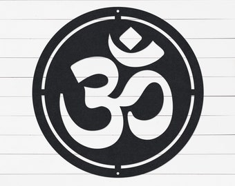 Ohm Symbol Sign | Yoga Gift | Gifts For Yoga Lovers | Yoga Room Decor | Yoga Studio Decor | Namaste Sign | Metal Wall Art | Metal Sign