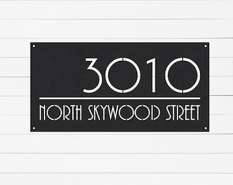Custom Metal Address Sign | Address Plaques & Plates | Modern House Numbers | Street Number Sign | Front Door Numbers | Outdoor Metal Sign