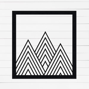 Geometric Mountain Range Sign | Mountain Wall Decor | Metal Mountain Wall Art | Geometric Wall Art | Abstract Mountain Art | Metal Sign