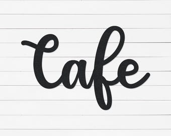 Cafe Metal Sign | Rustic Coffee Bar Decor