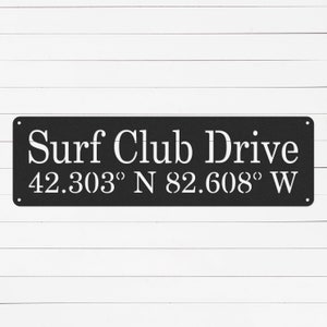 Personalized Latitude Longitude Sign: Custom GPS Coordinates Metal Wall Art
