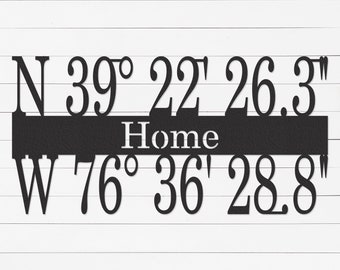 Latitude and Longitude Sign | GPS Coordinates Sign | Realtor Closing Gift | Housewarming Gift | New Home Gift | Metal Sign | Wall Art