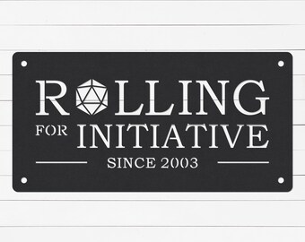 Personalized Roll for Initiative Metal Sign | D&D Home Decor