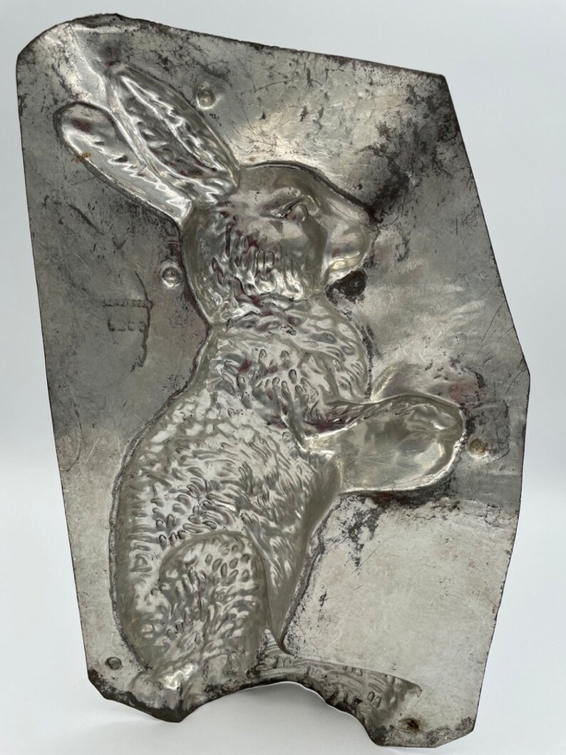 Vintage Large Standing Rabbit With Basket Metal Chocolate Mold - Etsy
