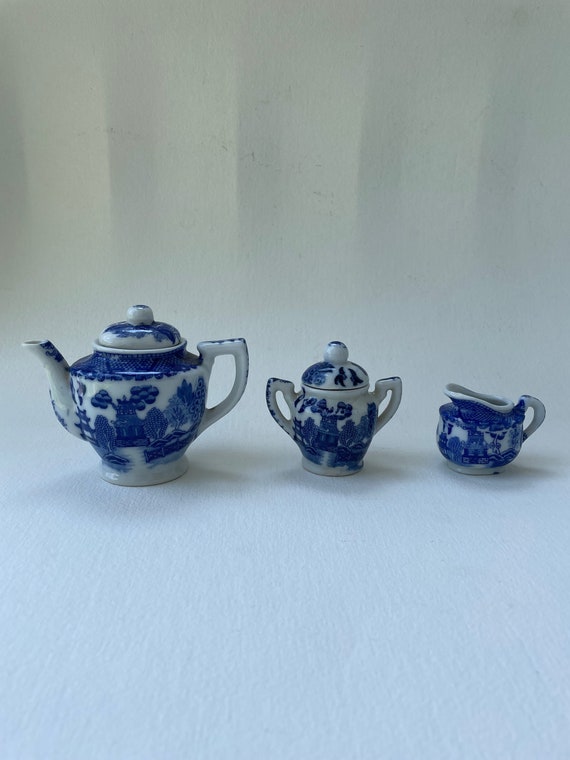 Blue willow children's tea cheap set