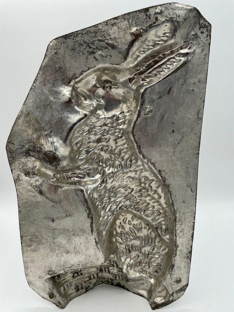 Vintage Large Standing Rabbit With Basket Metal Chocolate Mold - Etsy