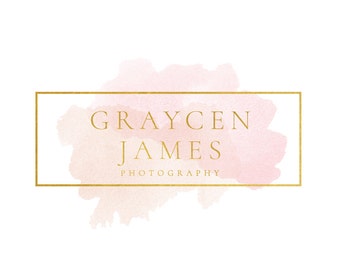 Photography Logo, Premade Logo, Graphic Design, Gold Logo, Business Logo, Logo Design, Watercolor Logo