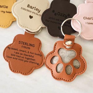 Pet hair memorial charm, Personalized keepsake holder for dog and cat fur storing, Engraved pet loss gift. image 4