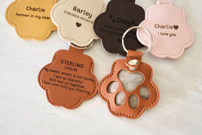 Pet hair memorial charm, Personalized keepsake holder for dog and cat fur storing, Engraved pet loss gift. image 4