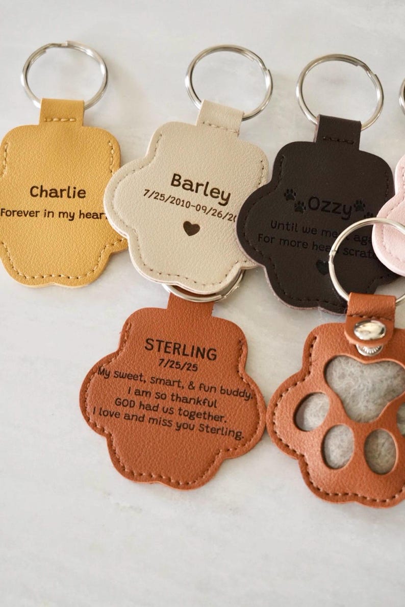 Pet hair memorial charm, Personalized keepsake holder for dog and cat fur storing, Engraved pet loss gift. image 3