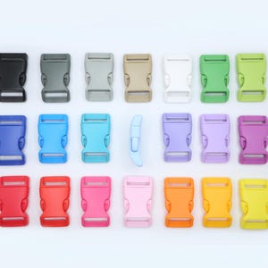 Farbige Kunststoffschnalle für 2,5 cm breite Hundehalsbänder, mehrfarbige seitliche Schnallen, 25 mm Hundehalsbandschnalle, gebogene farbige Schnalle