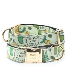 I'm kinda a big Dill Pickle Hundehalsband, Martingale oder Schnalle, personalisiertes graviertes Hundehalsband mit Namen, individuelles Hundegeschenk