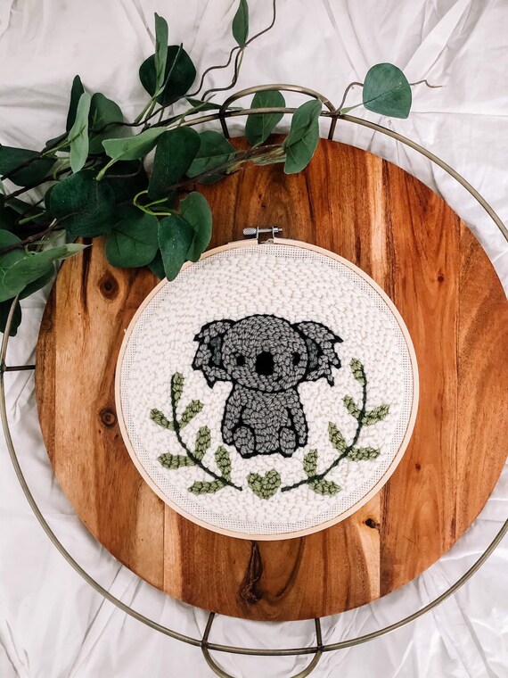 Kofi the Koala Punch Needle Kit / Beginners Punch Needle / Etsy