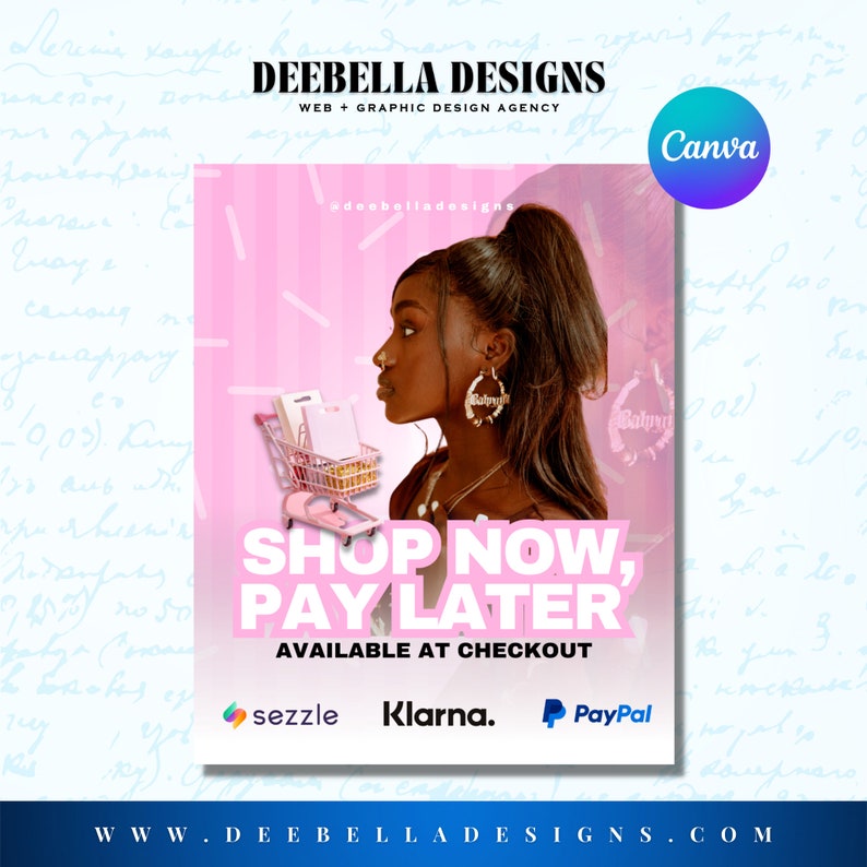 Shop Now Pay Later Canva Template Instagram Facebook Social Media 1080